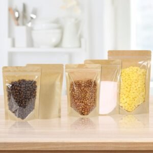 100 PCS Resealable Bags, Stand Up Kraft Bags with Window Clear Front Pouches, Zipper Lock Food Storage Bags 4.7×7.8 Inch Reusable Sealable Bags for Packaging 16 100 PCS Resealable Bags, Stand Up Kraft Bags with Window Clear Front Pouches, Zipper Lock Food Storage Bags 4.7×7.8 Inch Reusable Sealable Bags for Packaging - Image 8
