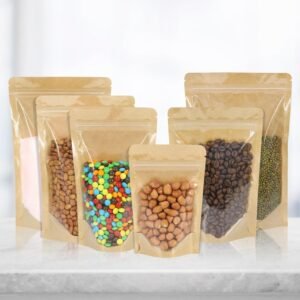 100 PCS Resealable Bags, Stand Up Kraft Bags with Window Clear Front Pouches, Zipper Lock Food Storage Bags 4.7×7.8 Inch Reusable Sealable Bags for Packaging 15 100 PCS Resealable Bags, Stand Up Kraft Bags with Window Clear Front Pouches, Zipper Lock Food Storage Bags 4.7×7.8 Inch Reusable Sealable Bags for Packaging - Image 7