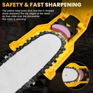 Chainsaw Sharpener with 12PCS Fast Sharpening Stone, Chain Saw Sharpener Tool, Chainsaw Chain Sharpener, Chain Saw Blade Sharpener, Chainsaw Teeth Sharpener for 14 16 18 20 Inches Chain Saw Bar - Image 6