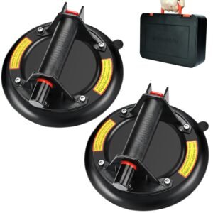 Glass Suction Cups 2 Pack 8 inch Vacuum Suction Cup to Lift Large Glass 330 LBS Lifting Capacity Heavy Duty Industrial Suction Cup Tools with Carrying Case, for Tiles,Windshield,Window - Image 2