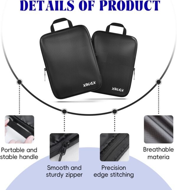 6 Set Compression Packing Cubes for Travel, Suitcases and Carry On, Luggage Organizer Bags for Travel Accessories 3 71tpDGlVa5L. AC SL1500