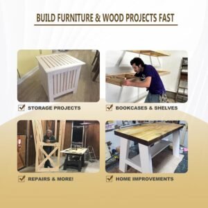 Pocket Hole Jig Kit, Professional Metal Pocket Screw Jig System with Detachable Vacuum Adapter, Sharp and Durable 3/8" Titanium Drill Bits (3-Pack, 2025 Upgraded), Fits 1/2" to 3-1/8" Thick Wood - Image 7