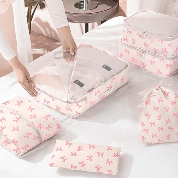 KPX 8 Set Packing Cubes for Travel, Luggage Packing Organizers Accessories Large Toiletries Bag for Clothes Shoes Cosmetics (8Set-Pink Bow) 7 71xI4NuBWEL. AC SL1500