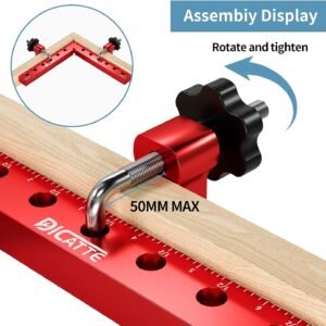 90 Degree Positioning Square Right Angle Clamp 7.1" x 7.1" Aluminum Alloy Woodworking Carpenter Tool,4 Pcs Right Angle Clamps With 8 Clamps,For Picture Frame Box Cabinets Drawers 13 90 Degree Positioning Square Right Angle Clamp 7.1" x 7.1" Aluminum Alloy Woodworking Carpenter Tool,4 Pcs Right Angle Clamps With 8 Clamps,For Picture Frame Box Cabinets Drawers - Image 5
