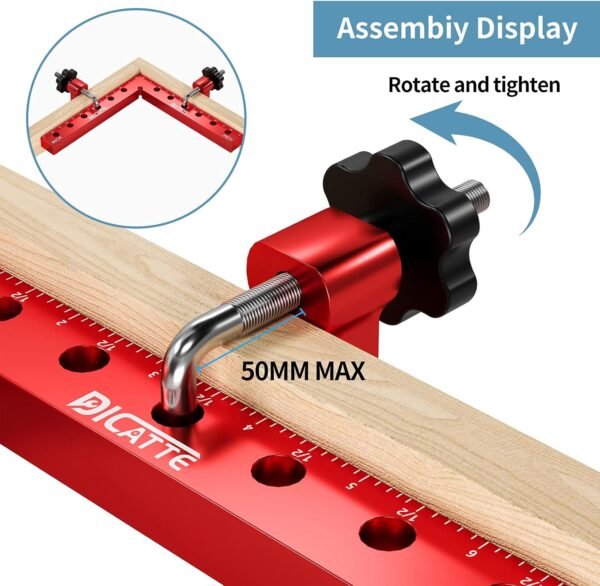 90 Degree Positioning Square Right Angle Clamp 7.1" x 7.1" Aluminum Alloy Woodworking Carpenter Tool,4 Pcs Right Angle Clamps With 8 Clamps,For Picture Frame Box Cabinets Drawers 5 71xRKHc7M5S. AC SL1500