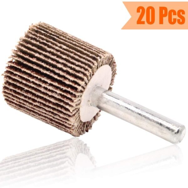 Koopi 20 Pack 1" x 1" x 1/4" Shank Mounted Flap Wheels, 80 Grit Aluminum Oxide Sanding Flap Wheels for Drill - Abrasive Grinding Tool 7 71y6VUzQmtL. SL1200