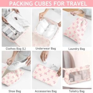 KPX 8 Set Packing Cubes for Travel, Luggage Packing Organizers Accessories Large Toiletries Bag for Clothes Shoes Cosmetics (8Set-Pink Bow) 12 KPX 8 Set Packing Cubes for Travel, Luggage Packing Organizers Accessories Large Toiletries Bag for Clothes Shoes Cosmetics (8Set-Pink Bow) - Image 5