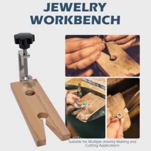 Mefape Jewelers Tools Set, Ring Making Kit, Silversmithing Starter Kit, Ring Sizer Mandrel Measuring Tool, Jeweler Saw Frame, Bench Pin Clamp Silversmithing Supplies - Image 5