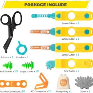 Cardboard Cutter Tools for Kids, Cardboard Construction Kit for Age 5 6 7 8+, Creative STEM Educational Toys for Family, Team Activities, Classroom Learning, Birthday for Boy Girl - Image 3