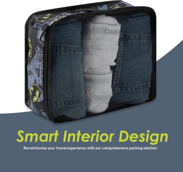 DC Comics Batman Packing Cube Set - Batman, Robin, Superman, Joker - 5 Piece Packing Cube Travel Essential - Luggage Organizer Set - For Kids,Teens,Adults 6 812FOcfYTAL. AC SL1500