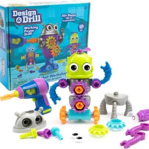 Educational Insights Design & Drill Robot Workshop - Construction Toys & Tools for Kids, Robot Toy Building Sets, Kids' Tool Set with Real Electric Drill Toy, Take Apart STEM Set, Gifts for Ages 3+ - Image 2