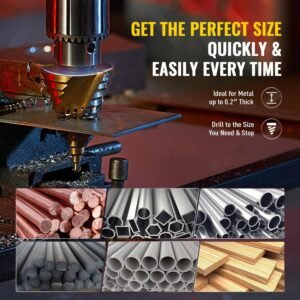 ZELCAN Large HSS Spiral Groove Step Drill Bit, 12 Sizes Titanium High Speed Steel 1/4" to 2-3/8" Drill Bit for Sheet Aluminium Metal Wood Hole Drilling, Big Multiple Hole Stepped Up Bit for DIY Lovers 14 ZELCAN Large HSS Spiral Groove Step Drill Bit, 12 Sizes Titanium High Speed Steel 1/4" to 2-3/8" Drill Bit for Sheet Aluminium Metal Wood Hole Drilling, Big Multiple Hole Stepped Up Bit for DIY Lovers - Image 6