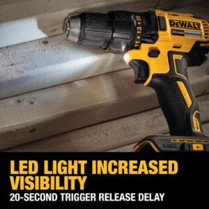 DEWALT 20V MAX Cordless Drill Driver Set, Electric Drill, Brushless 1/2 In 2 Speed, 2.0 Ah Battery and Charger Included, LED Light (DCD777D1) - Image 8