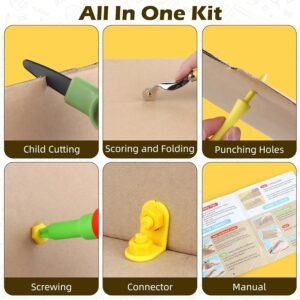 355 Cardboard Tools for Kids, Cardboard Cutter for Kids, Tools for STEM Educational, Gifts for Boys and Girls Aged 5-12 - Image 9