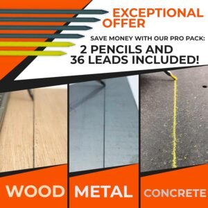 THORVALD 2 Carpenter Pencils Set for Construction - Incl. 38 Leads + Sharpener + Finger Grip - Solid Mechanical Pencils with Fine Point/Best Marking tools Construction/Carpenters/Scriber 15 THORVALD 2 Carpenter Pencils Set for Construction - Incl. 38 Leads + Sharpener + Finger Grip - Solid Mechanical Pencils with Fine Point/Best Marking tools Construction/Carpenters/Scriber - Image 7