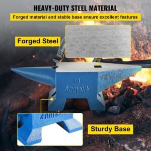 Happybuy Single Horn Anvil 22Lbs Steel Anvil Blacksmith for Sale Forge Steel Tools W/Round And Square Hole and Equipment Anvil Rugged Blacksmith Jewelers Durable and Robust Metalsmith Tool - Image 4