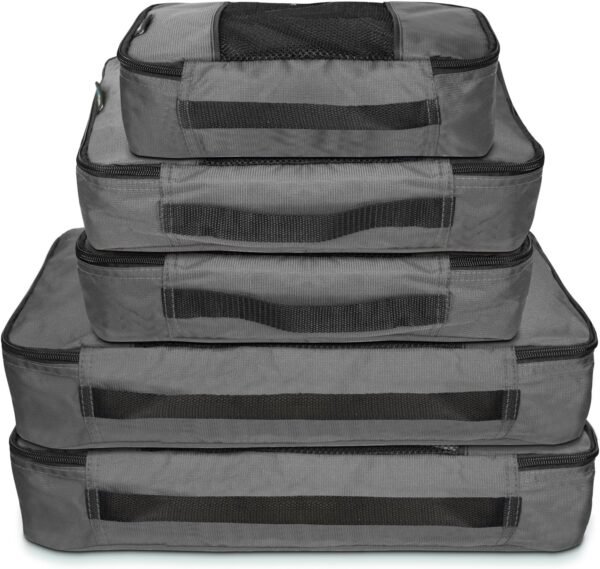 TravelWise Packing Cube System - Durable 5 Piece Weekender Plus Set (Silver) 3 819KoeFOqQL. AC SL1500