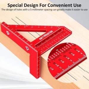 Mini 3D Multi-Angle Measuring Square Ruler, WT102C High Precision Hole Scribing Woodworking Tools, 0-90° Aluminum Alloy Carpenter Square Metric Wood Working Tools 12 Mini 3D Multi-Angle Measuring Square Ruler, WT102C High Precision Hole Scribing Woodworking Tools, 0-90° Aluminum Alloy Carpenter Square Metric Wood Working Tools - Image 5