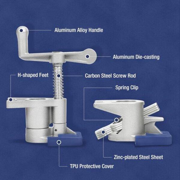 WORKPRO 2-Pack 3/4'' Pipe Clamps, Wood Gluing Pipe Clamp Set with H-shaped Feet, Lightweight Cast Aluminum Quick Release Wood Clamps for Woodworking, Carpentry, Home Improvement, and DIY Projects 3 81BOswuQb7L. AC SL1500