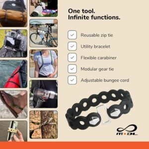 MODL Infinity Tool™ 2.0 Modular Straps (4-Pack) - Flexible Multi-Tool, Gear Strap, Wearable Gadget for Outdoor Adventure, Survival, Camping, Travel, EDC - Image 5