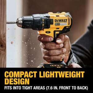 DEWALT 20V MAX Cordless Drill Driver Set, Electric Drill, Brushless 1/2 In 2 Speed, 2.0 Ah Battery and Charger Included, LED Light (DCD777D1) - Image 6