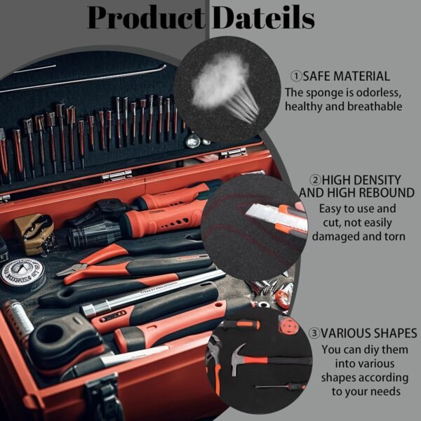 6 Pcs Polyurethane Foam Sheet, 16 x 12 x 2Inch Foam Inserts for Cases Cuttable Polyurethane Foam Pads Tool Box Foam for Cases Camera Toolbox Storage and Crafts 4 81HgBoYDThL. AC SL1500