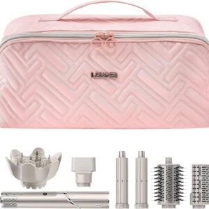 Leudes Hair Tools Travel Bag For Dy son Airwrap Hair Dryer Shark Flex Style Carrying Case Travel Makeup Bag Portable Pouch Open Flat Packing Organizers with Divider and Handle (Pink) 13 Leudes Hair Tools Travel Bag For Dy son Airwrap Hair Dryer Shark Flex Style Carrying Case Travel Makeup Bag Portable Pouch Open Flat Packing Organizers with Divider and Handle (Pink) - Image 4