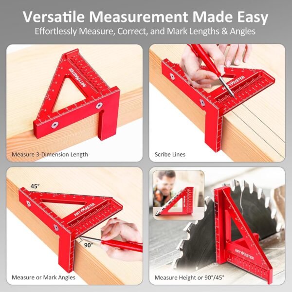 Mini 3D Multi-Angle Measuring Square Ruler, WT102C High Precision Hole Scribing Woodworking Tools, 0-90° Aluminum Alloy Carpenter Square Metric Wood Working Tools 4 81K1zZr5urL. SL1500