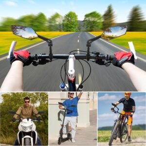 Bike Mirror 1 Pair HD Bicycle Mirrors for Handlebars, 360° Adjustable Rear View Mirrors for Ebike E Bike Dirt Bike Moped Bike MTB Mountain Bike Road Bike Motorcycle and Electric Scooter - Image 7