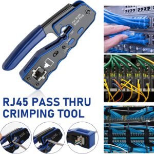 RJ45 Crimp Tool Kit Pass Thru Ethernet Crimper for Cat5e Cat6 Cat6a 8P8C Modular Connectors, All-in-One Cat6 Crimping Tool and Tester(9V Battery Not Included) - Image 4