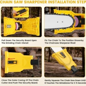 Chainsaw Sharpener with 12PCS Fast Sharpening Stone, Chain Saw Sharpener Tool, Chainsaw Chain Sharpener, Chain Saw Blade Sharpener, Chainsaw Teeth Sharpener for 14 16 18 20 Inches Chain Saw Bar - Image 8