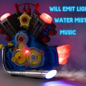 Engine Building Kit, Kids Mechanic Repair Set for Kids Motorcycle Engine，Take Apart Toys-42pc Playset，STEM Engine Model Kit Toy with Cool Lights&Sounds，Educational Toys for 3+ Year Old (Blue) - Image 3