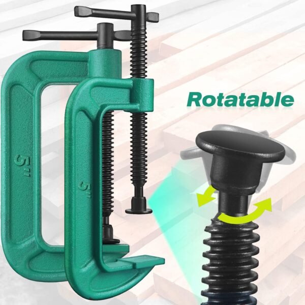 4 Pcs C Clamp Set 5 Inch Heavy Duty G-Clamps Automotive and Wood Working Clamps with Jaw Opening Sliding for DIY Carpentry Woodworking Welding and Building(5 Inch, Green) 4 81NLU8IJViL. AC SL1500