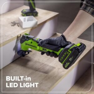 GREENWORKS 24V (5-TOOL) Combo (Drill + Impact Driver + Circular Saw + Multi-Tool + Flashlight), 4.0Ah + 2.0Ah (24,000mAh Power Bank) Batteries, (2) Cables, 65W Rapid Charger - Image 24