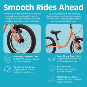 Retrospec Cub Plus XL Kids Balance Bike - 14in Outdoor Toddler Bike with Adjustable Height 15-21in - Lightweight Aluminum Frame & Hand Brakes for Ages 4-6 - Training with Air Tires 16 Retrospec Cub Plus XL Kids Balance Bike - 14in Outdoor Toddler Bike with Adjustable Height 15-21in - Lightweight Aluminum Frame & Hand Brakes for Ages 4-6 - Training with Air Tires - Image 8