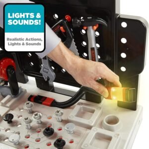 Black+Decker Kids Workbench - Power Tools Workshop - Build Your Own Toy Tool Box – 75 Realistic Toy Tools and Accessories [Amazon Exclusive] - Image 5