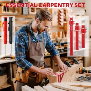 32 Pack Woodworking Ruler Precision Metal Slide Rule 3D Multi-Angle Measuring Ruler Miter Triangle Rule and Mechanical Carpenter Pencils with Sharpener for Carpenters Craftsmen Builders 16 32 Pack Woodworking Ruler Precision Metal Slide Rule 3D Multi-Angle Measuring Ruler Miter Triangle Rule and Mechanical Carpenter Pencils with Sharpener for Carpenters Craftsmen Builders - Image 8