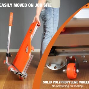 Laminate/Vinyl Floor Cutter, 13” Vinyl Plank Cutter with Wheels – Easy Angle & Length Cutting, Flooring Tools - Cuts Laminate Floor, Engineered Wood, LVP, LVT, VCT, SPC, WPC, HSS Blade/LED Light - Image 6