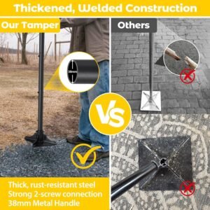 Tamper Tool: Heavy Duty 8"x 8" Steel Ground Tamper Tool for Garden Yard,58" Long Handle,Metal Hand Landscaping Tampers for Dirt,Soil,Concrete,Asphalt,Driveway Repairing,Pathway Ground Leveling - Image 5