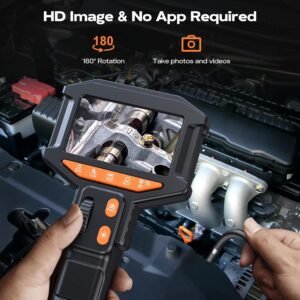 Two-Way Articulating Borescope Camera with Light: Industrial Endoscope Inspection Snake Camera - Flexible Bore Scope Cam with 0.33in Articulated Probe for Mechanic Automotive Engine Wall - 5.5FT - Image 5