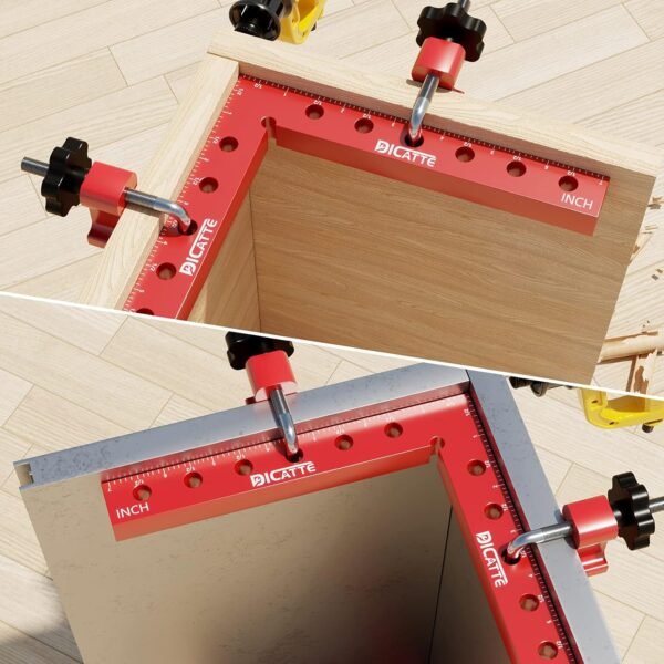 90 Degree Positioning Square Right Angle Clamp 7.1" x 7.1" Aluminum Alloy Woodworking Carpenter Tool,4 Pcs Right Angle Clamps With 8 Clamps,For Picture Frame Box Cabinets Drawers 6 81UUpKXSmFS. AC SL1500