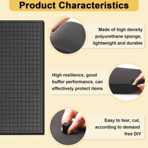 8 PCS Pick and Pluck Foam Inserts, 4PCS 16" x 12" x 0.8" & 4PCS 16" x 12" x 0.4" for Pelican Cases, Board Game Boxes, Storage Drawers - Image 5