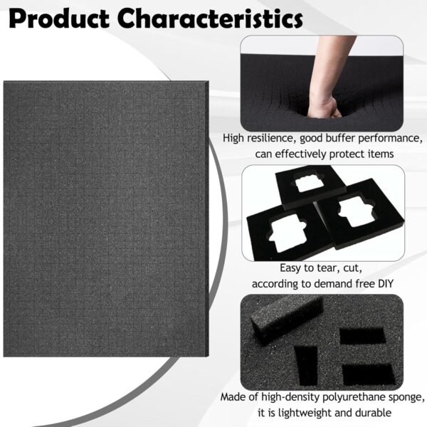16" x 12" Pick and Pluck Foam Inserts for Tool Box – 8 Pack High-Density Polyurethane Foam Sheets (4×0.4in + 4×0.8in), Customizable Toolbox Padding for Equipment, Tools, Cameras & Cases 5 81W6fz1sqpL. AC SL1500