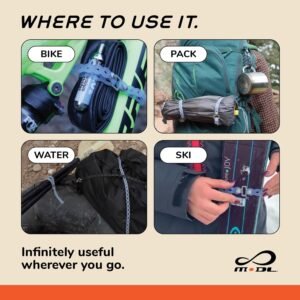 MODL Infinity Tool™ 2.0 Modular Straps (4-Pack) - Flexible Multi-Tool, Gear Strap, Wearable Gadget for Outdoor Adventure, Survival, Camping, Travel, EDC - Image 6