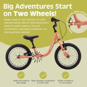 Retrospec Cub Plus XL Kids Balance Bike - 14in Outdoor Toddler Bike with Adjustable Height 15-21in - Lightweight Aluminum Frame & Hand Brakes for Ages 4-6 - Training with Air Tires 15 Retrospec Cub Plus XL Kids Balance Bike - 14in Outdoor Toddler Bike with Adjustable Height 15-21in - Lightweight Aluminum Frame & Hand Brakes for Ages 4-6 - Training with Air Tires - Image 7