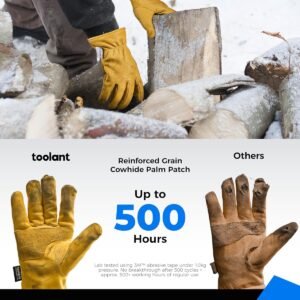 toolant Winter Work Gloves for Men, Insulated Leather with Water Resistance and Abrasion Protection for Cold Weather 12 toolant Winter Work Gloves for Men, Insulated Leather with Water Resistance and Abrasion Protection for Cold Weather - Image 4