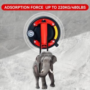 2 Pack 8" Heavy Duty Suction Cups to Lift Large Glass,Max Load 960lbs Window Suction Cups,Powerful Industrial Tile Suction Cup Tool for Glass, Granite,Marble - Image 4