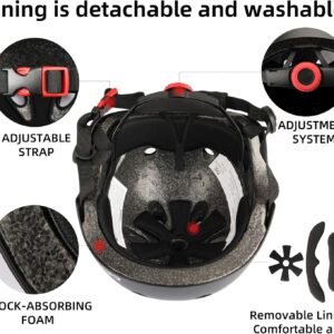 Kids Bike Helmet,Toddler Skateboard Helmets for Ages 2-3-5-8-14 Years Boys Girls，Adjustable Multi-Sport Bicycle Skateboarding Football Roller Skating Scooter Rollerblade Balance Bike Helmet - Image 5