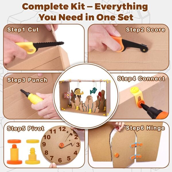 Kids Cardboard Construction Tool Set with Electric Drill & Tool Belt -258PCS, STEM Building Kit for Creative Craft Projects, Educational DIY Engineering Toy for Boys & Girls 7 81daiwxgQ2L. AC SL1500