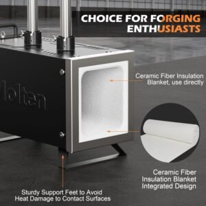 MMasters 2 Burner Propane Forge Kit – Square Mini Gas Forge with Base for Knife Making, Blacksmithing & Farrier Tools - Image 6